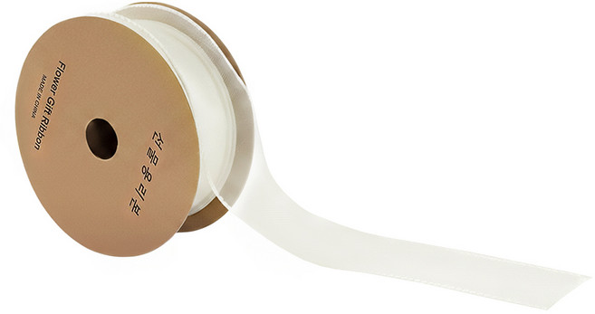 joyparty 雪紡歐根紗緞帶 40mm 象牙白 9m, 1個