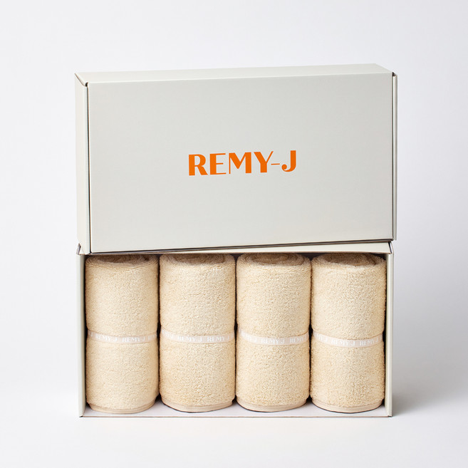 레미제이 크림 텐셀 밴딩타올 250g 40수 코마모달, 베이지, 4개