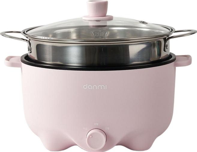 DANMI 多功能料理鍋 + 專用蒸籠組 3L, DA-MEK01, DA-ST05(粉紅色)