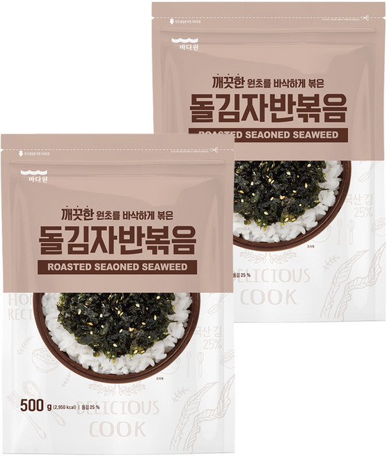 바다원 깨끗한 돌김자반볶음, 500g, 2개