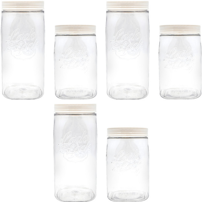 LocknLock 樂扣樂扣 Door Pocket 密封儲物罐組 750ml 3入 + 1L 3入, 1組
