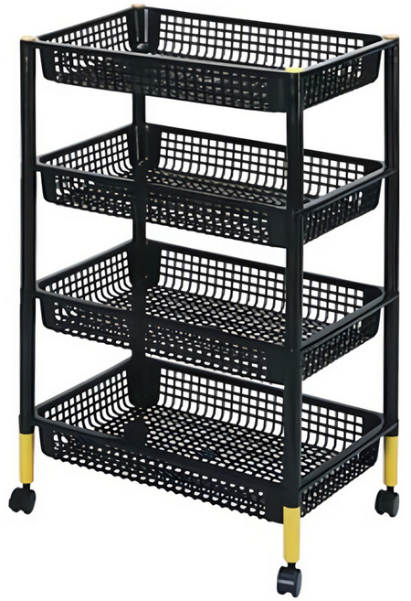 KEYWAY 聯府 黑金剛四層置物架, 黑色, 1個