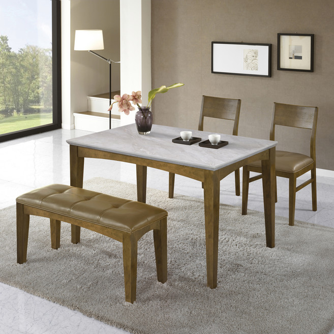 도리퍼니처 에이스 세라믹 원목 4인용 식탁 + 의자 2p + 벤치 세트 방문설치, 우드 그레이, 일반 2 + 벤치 1