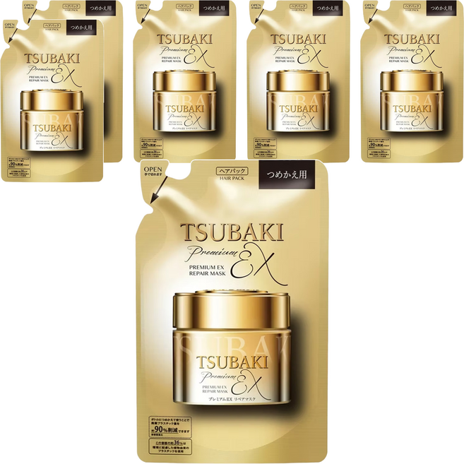 TSUBAKI 思波綺 金耀瞬護髮膜EX補充包, 150g, 6包