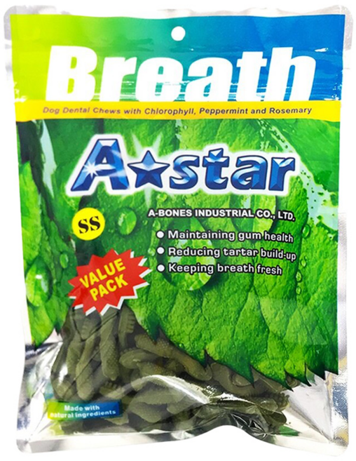 A star 多效雙頭潔牙骨 SS, 240g, 1包, 葉綠素