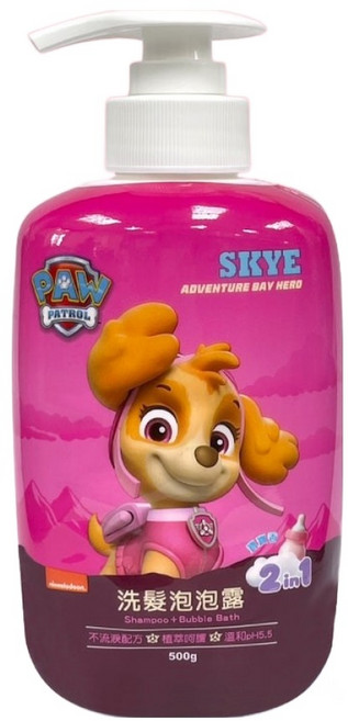 nickelodeon 汪汪隊立大功 兒童洗髮沐浴泡泡露 500g, 1瓶