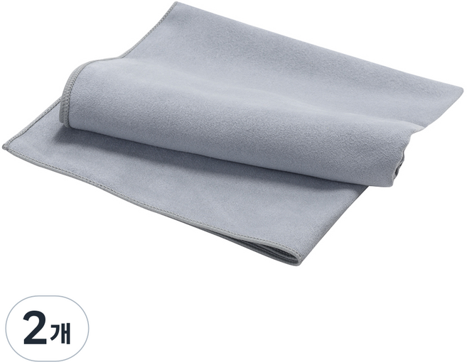 다이넴 국내 제조 초극세사 광촉매 다용도 스포츠 타월 40 x 90 cm, 라이트그레이, 2개