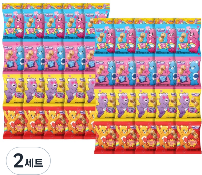 스낵스 케어베어 줄줄이 비스킷 4종 x 10p 세트, 600g, 2세트