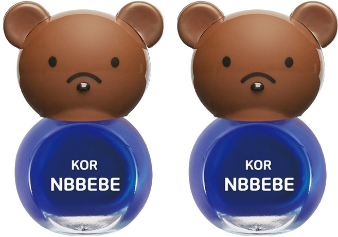 Nbbebe 兒童用指甲油, 寶藍色, 2瓶