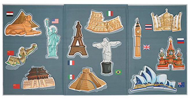 캐스비 튼튼 자석퍼즐 세계랜드마크 세트, 1세트