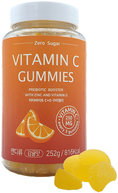 無加糖維他命C&D乳酸菌軟糖, 72顆, 1罐