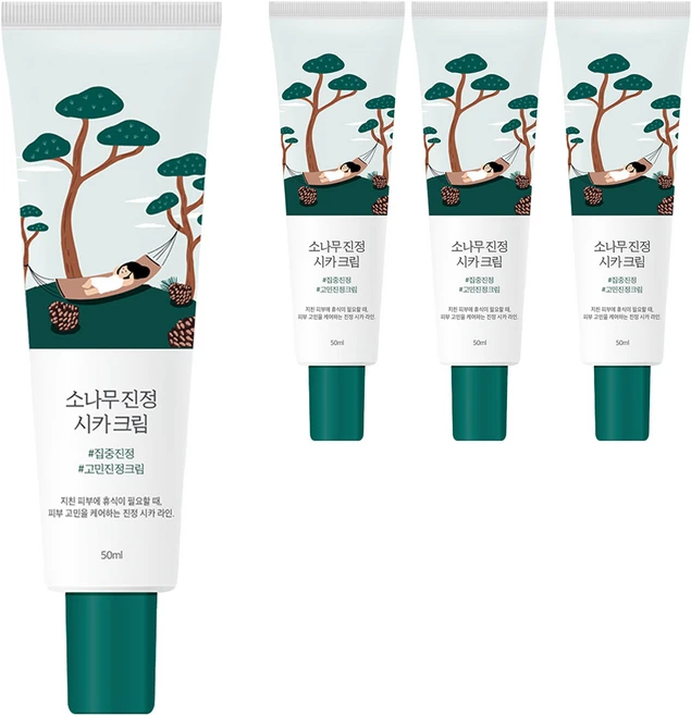 라운드랩 소나무 진정 시카 크림, 50ml, 4개 - 쿠팡