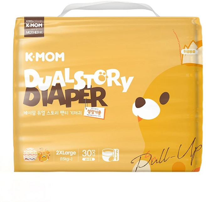 MOTHER-K K-MOM 頂級超薄瞬吸玩睡褲/尿布 15kg以上, 2XL, 30片