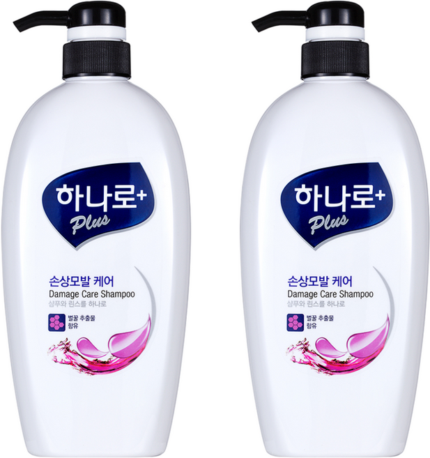 애경하나로 플러스 손상모발케어 샴푸린스겸용, 680ml, 2개