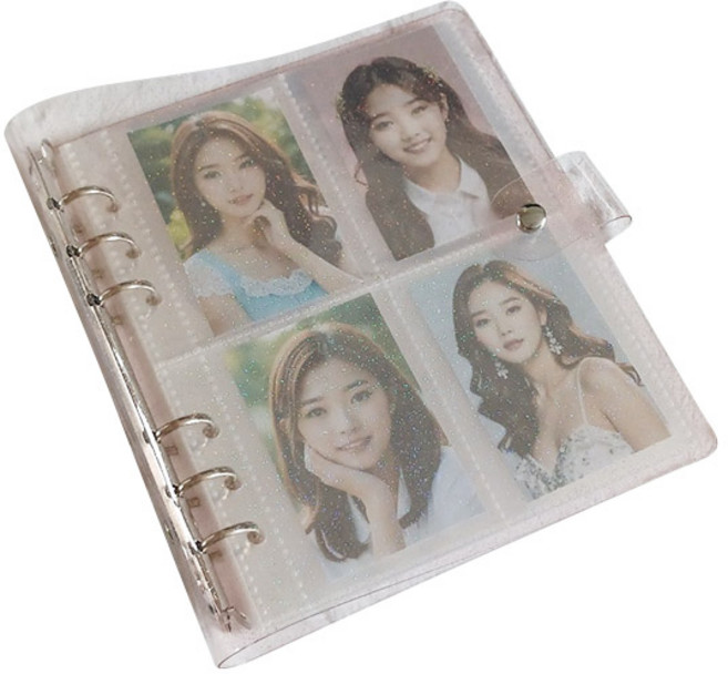 스타리움 투명 포토카드 포카 앨범, 핑크, 200매