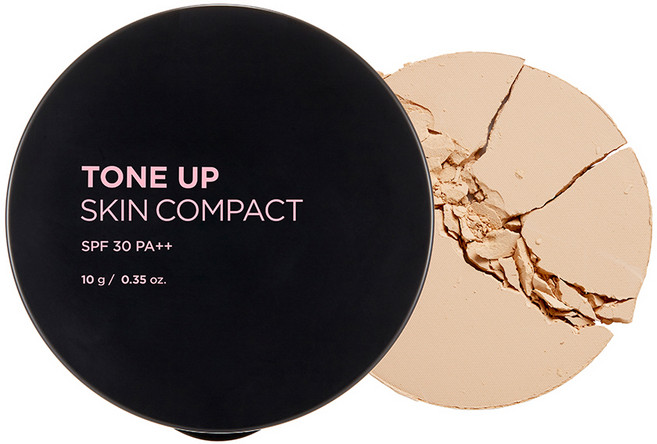 더페이스샵 톤업 스킨 팩트 10g, V201애프리콧베이지, 1개