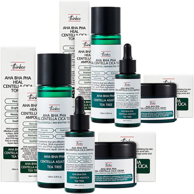 띵코 아하바하파하 힐 센텔라 시카 크림 50ml + 토너 120ml + 앰플 60ml 세트, 2세트