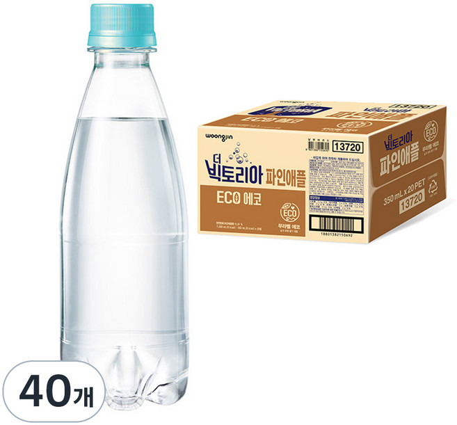 웅진빅토리아 더 빅토리아 에코 파인애플 무라벨, 350ml, 40개