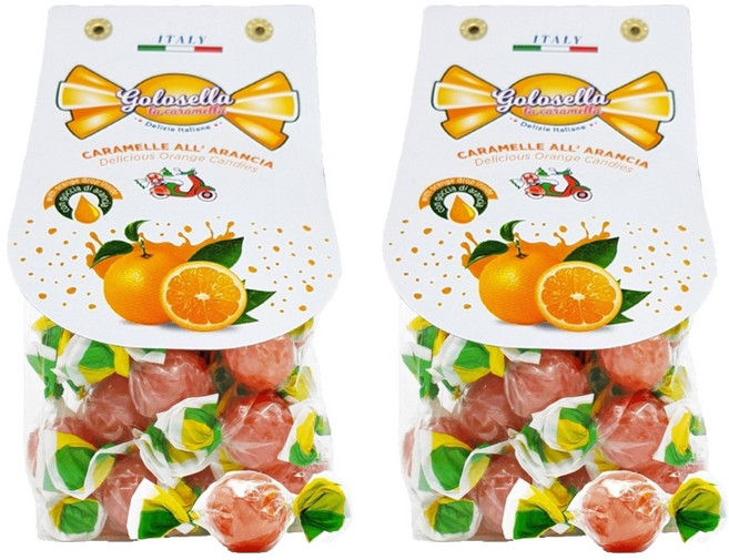 義大利柳橙風味糖, 200g, 2袋