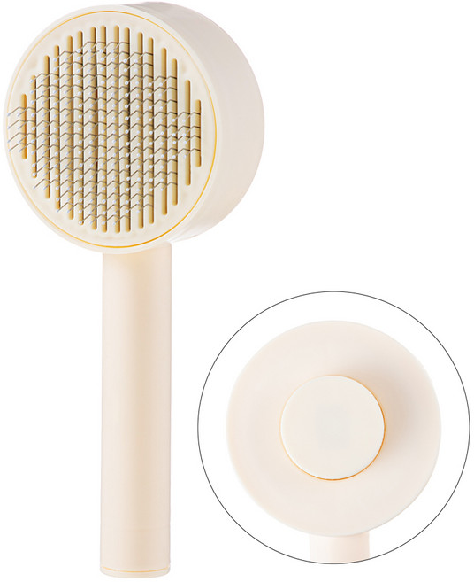 코멧 반려동물 원터치 브러쉬, 베이지, 1개