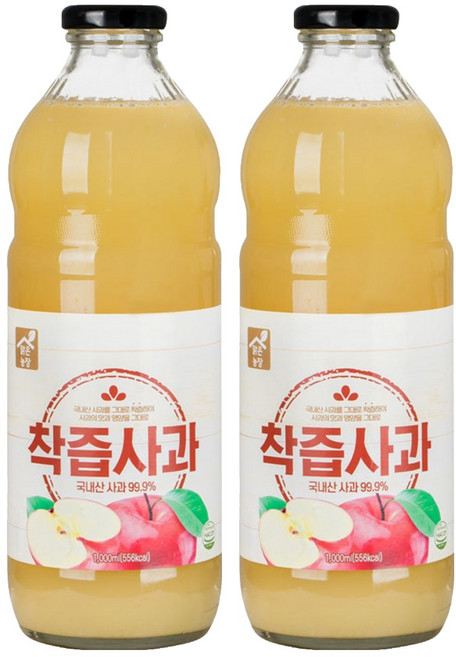 맑은농장 착즙 사과, 1L, 2개