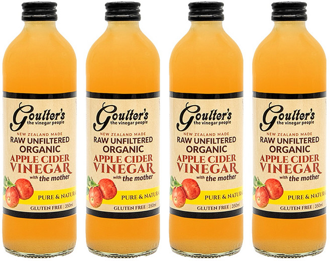 goulter's Vinegar 紐西蘭有機蘋果醋 未過濾, 350ml, 4瓶