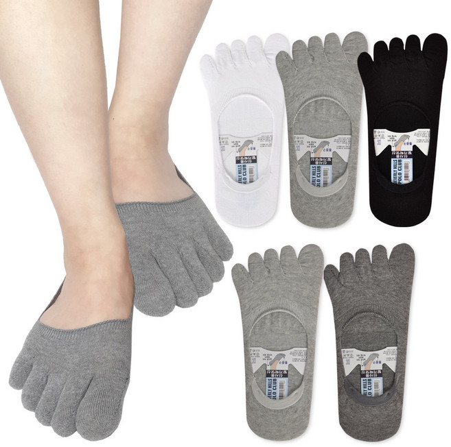 비버리힐스폴로클럽 남성용 페이크 무지 덧신 통풍 발가락 양말 5p