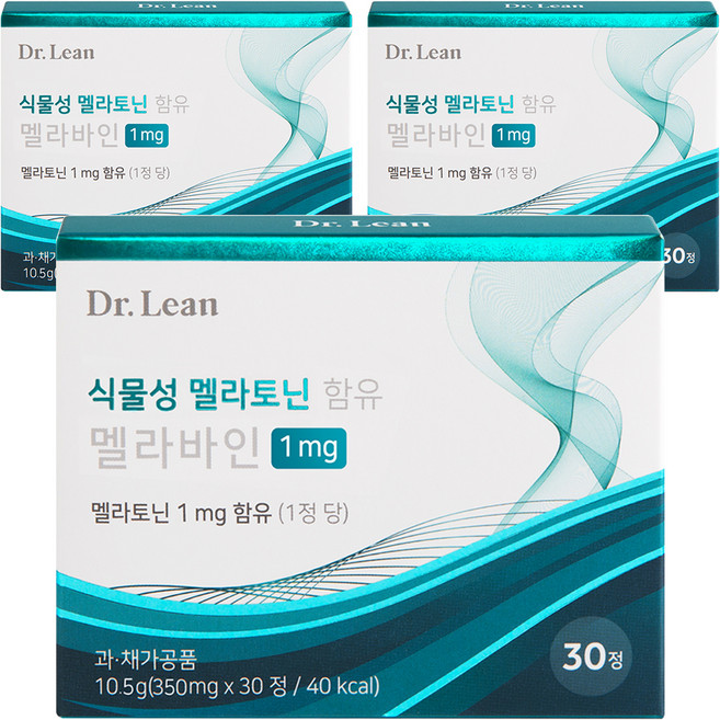 닥터린 식물성 멜라토닌 함유 멜라바인, 10.5g, 3개