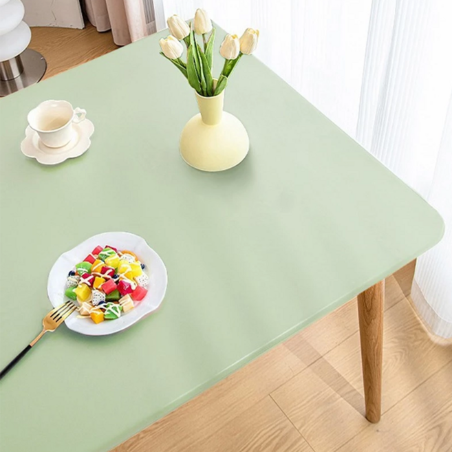 小羊皮防髒汙免洗桌布套 草木綠 PU+防水塗層+仿絲絨, 140 x 80cm, 1個