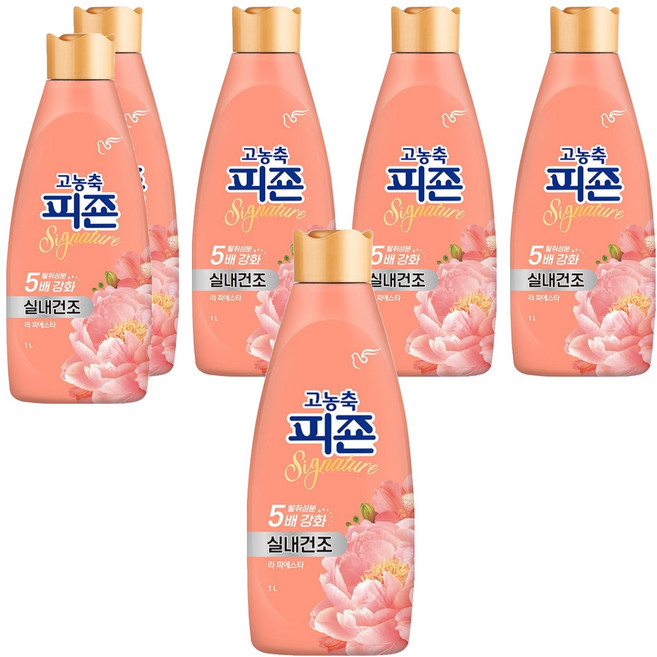 피죤 시그니처 실내건조 고농축 섬유유연제 라 피에스타 본품, 1L, 6개