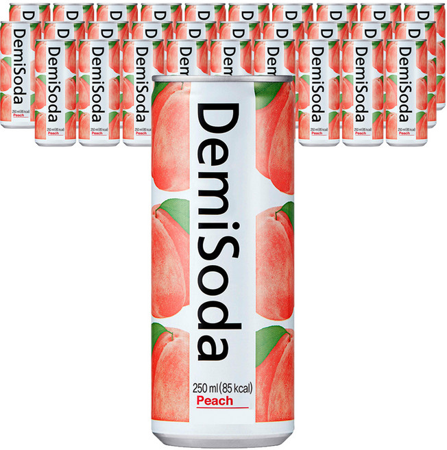 데미소다 피치 탄산음료, 250ml, 30개