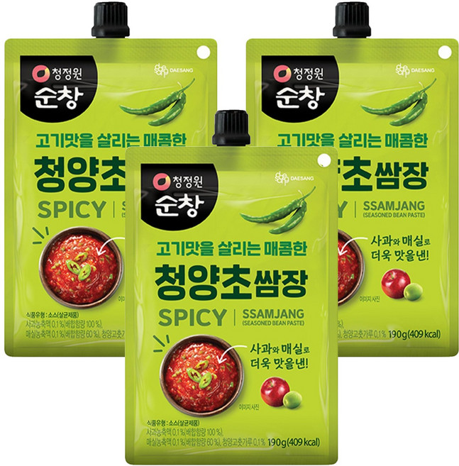 청정원순창 청양초쌈장, 190g, 3개