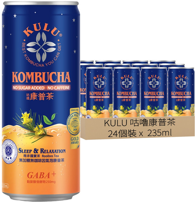 KULU 咕嚕康普茶 南非國寶茶, 1箱, 235ml, 24個裝