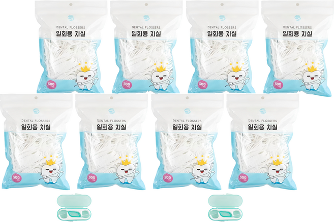 로얄클라쓰 일회용 치실 + 케이스, 7.5cm, 500개입, 8개