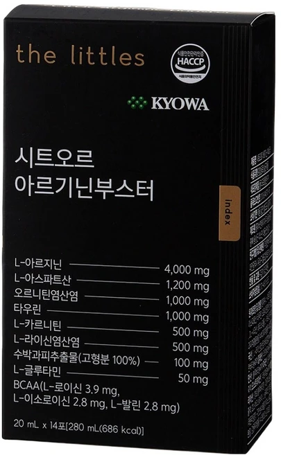더리틀스 시트오르 아르기닌부스터 라이신 오르니틴 L 아르기닌 14p, 14회분, 280g, 1개 - 쿠팡