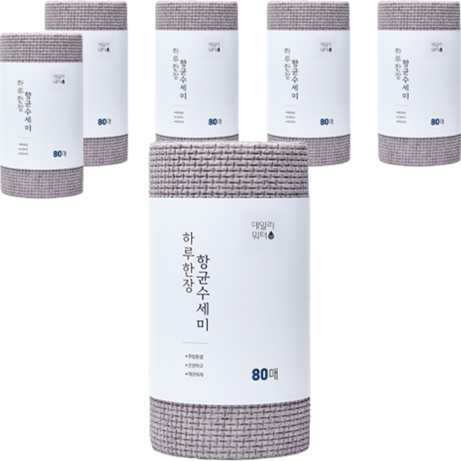 데일리워터 일회용 수세미, 그레이, 80개, 6개