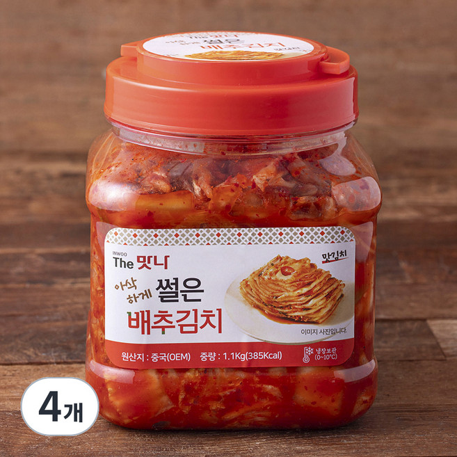 인우 더맛나 썰은 배추김치, 1.1kg, 4개