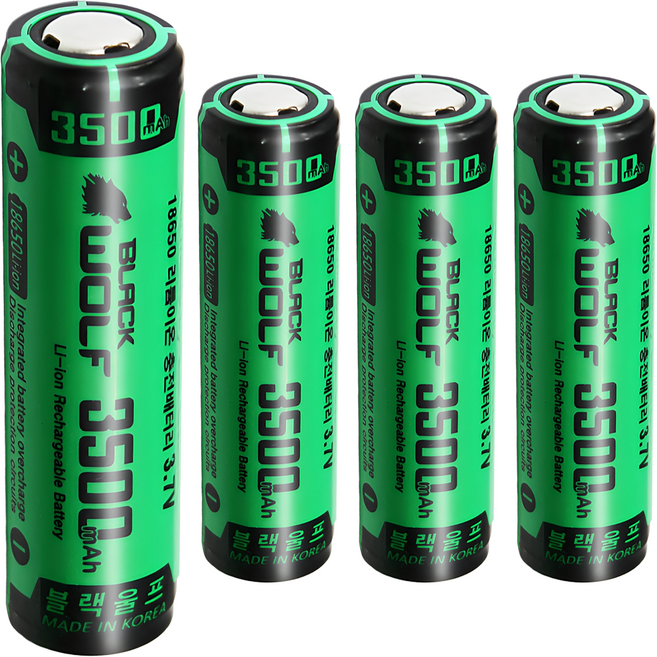 블랙울프 18650 배터리 충전지, 1개입, 4개
