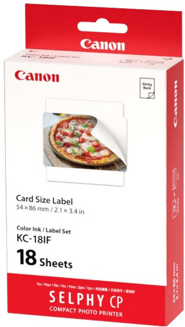 캐논 셀피 인화지 스티커용지 KC-18IF, 2X3, 18개