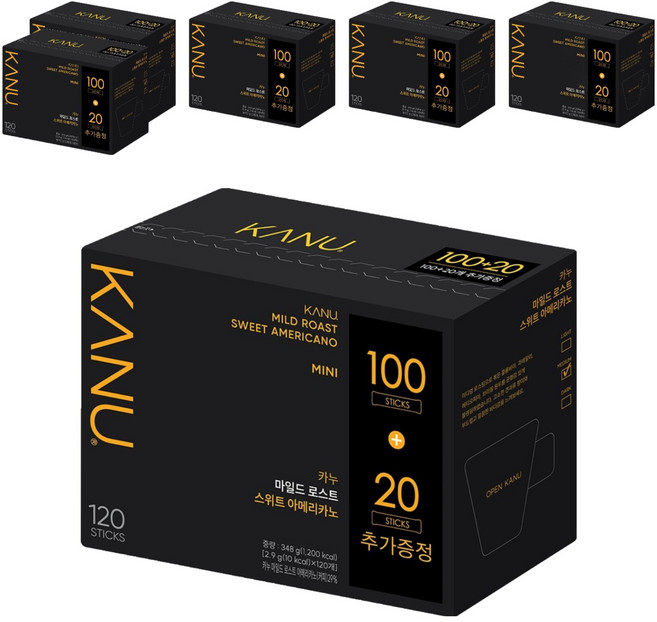 카누 마일드 로스트 스위트 아메리카노 원두커피믹스, 2.9g, 120개입, 6개