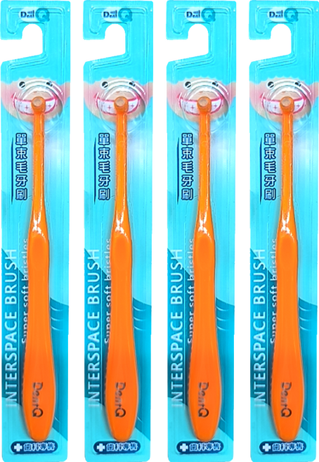DentQ 單束毛牙刷 顏色隨機, 1入, 4支