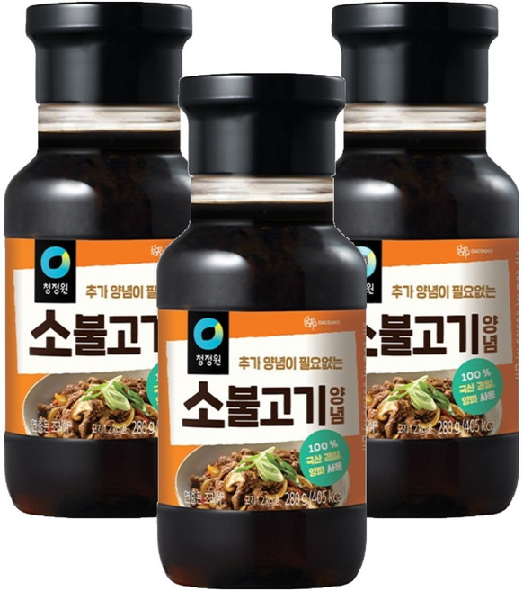 청정원 명가 소불고기 양념, 280g, 3개