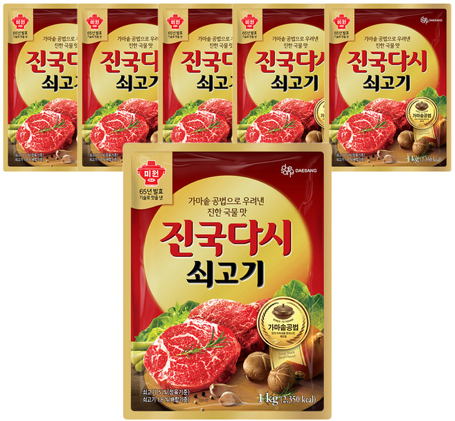 미원 진국다시쇠고기, 1kg, 6개