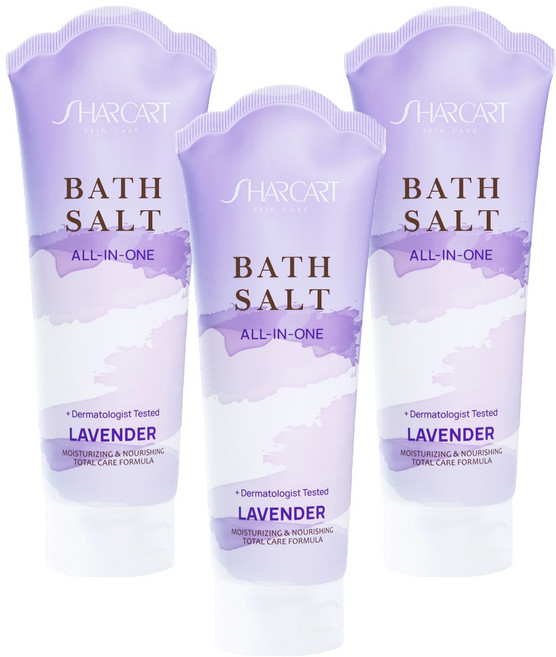 샤카트 올인원 배쓰솔트 두피스켈링 바디스크럽 라벤더향, 3개, 200g