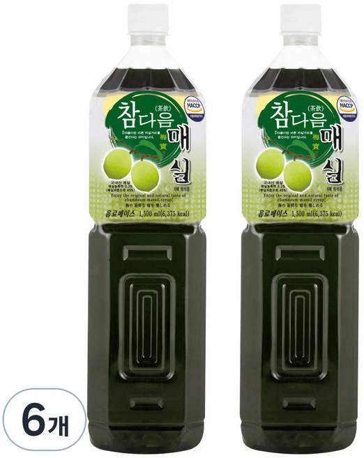 참다음 매실, 1.5L, 6개
