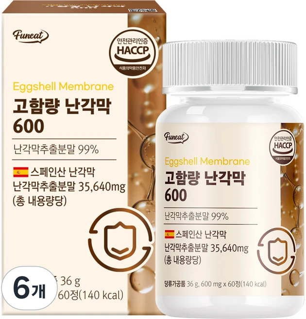 퍼니트 고함량 난각막추출물 600 36g, 60정, 6개 - 쿠팡
