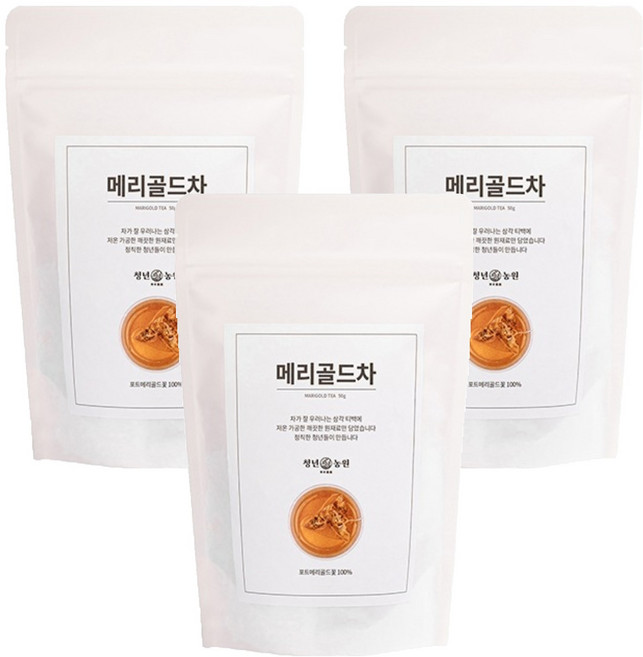 청년농원 저온가공 메리골드차 삼각티백, 500mg, 50개입, 3개