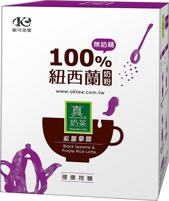 歐可茶葉 控糖系列 真奶茶 無奶精 紫薯拿鐵, 26g, 8包, 1盒