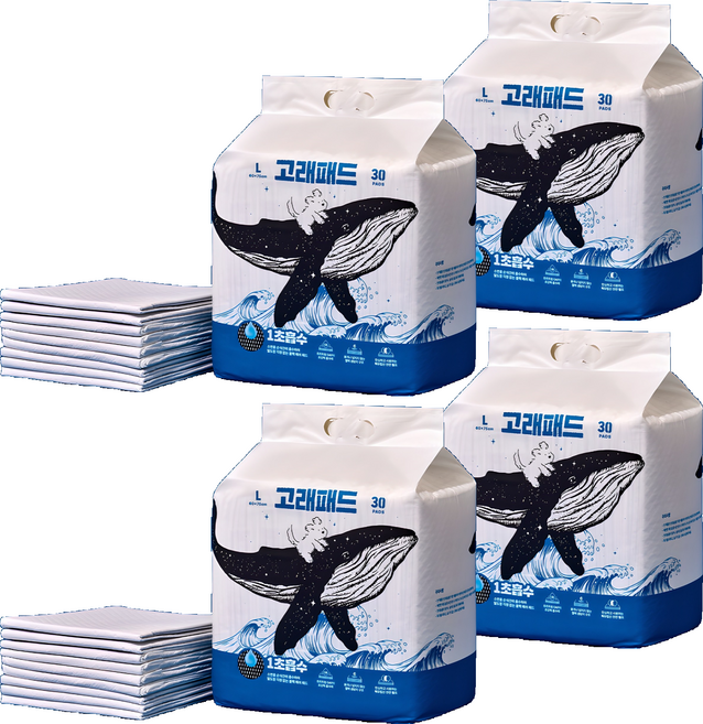 FiTPET 1秒瞬吸鯨魚寵物尿布墊, 4個, 30件