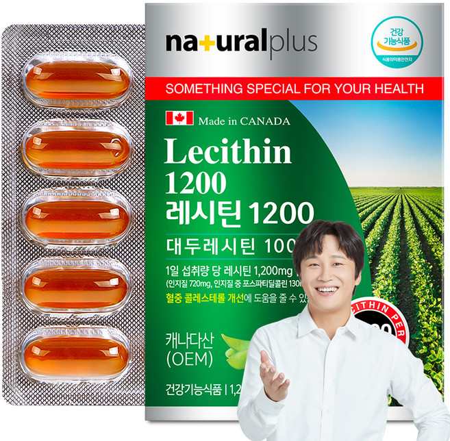 내츄럴플러스 대두 레시틴 1200, 60정, 1개